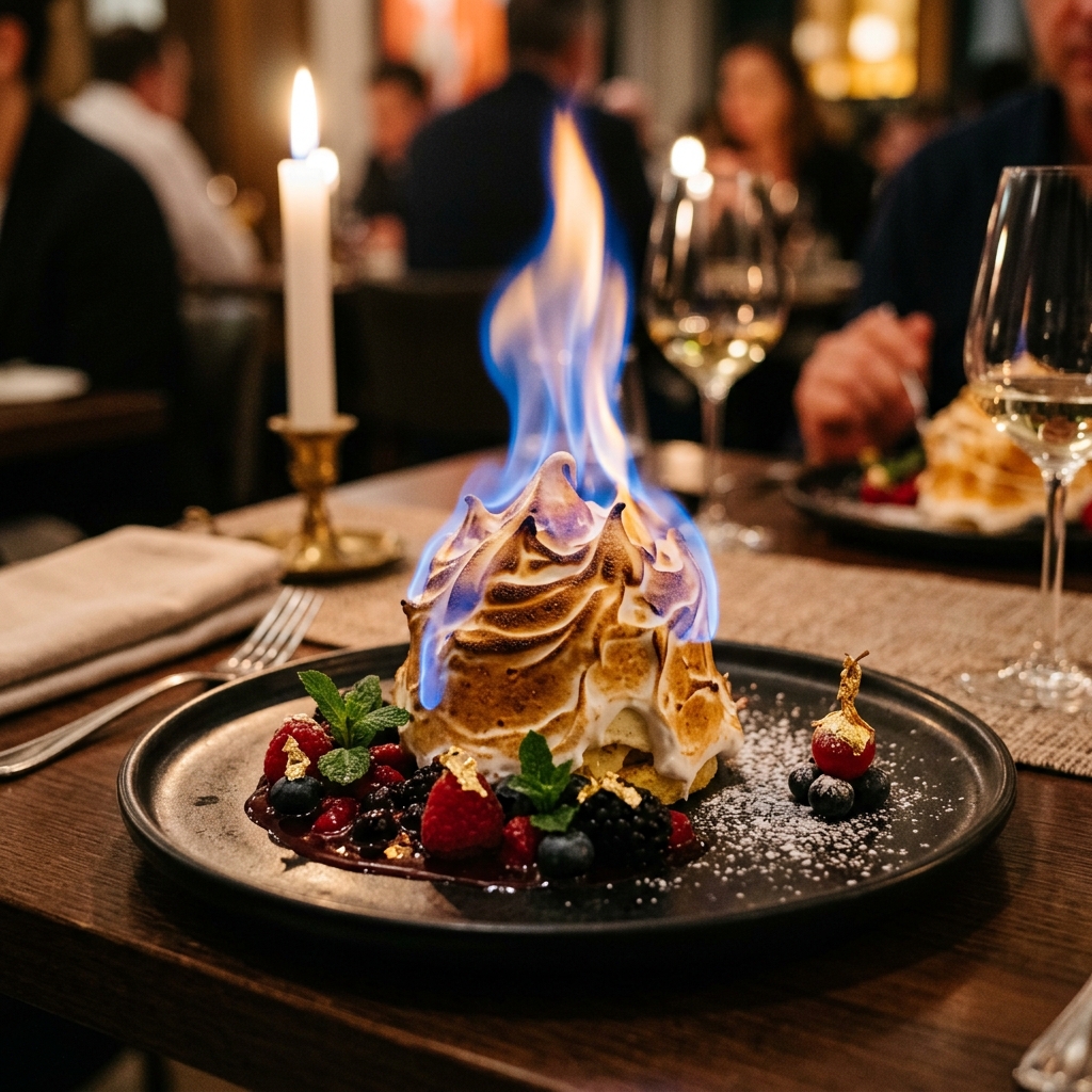 Flambéed Baked Alaska
